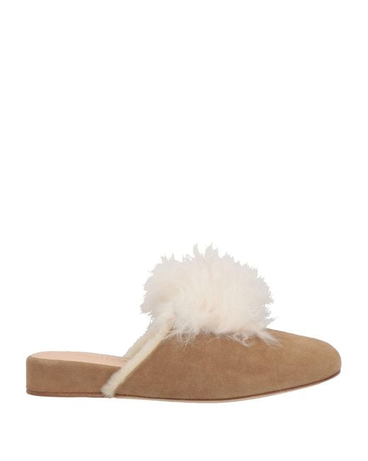 Rupert Sanderson White Mules & Clogs Shearling