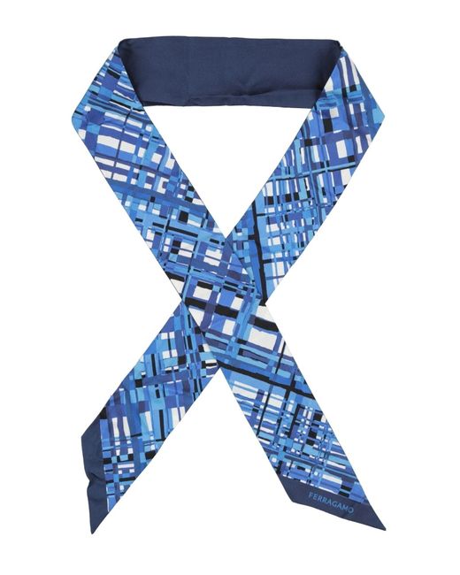 Ferragamo Blue Scarf Silk