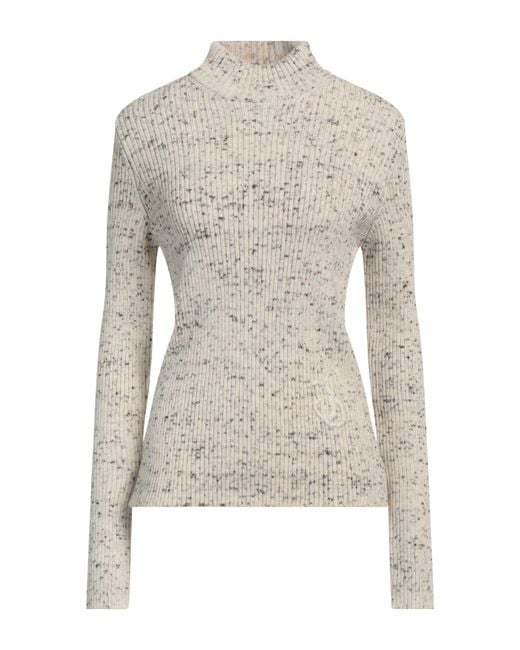 Jil Sander Gray Ivory Turtleneck Wool