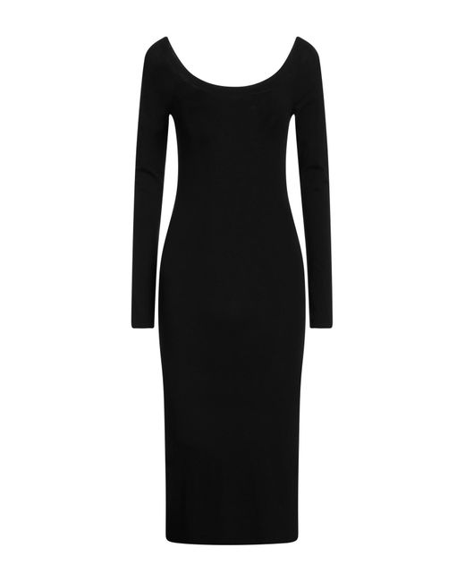 【送料&関税込】Off-White Black Viscose Dress Off-White c/o Virgil Abloh Midi Dress Viscose, Polyester in