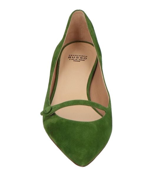 Francesco Russo Green Ballet Flats