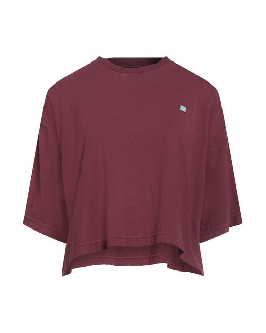 Acne Red Burgundy T-Shirt Organic Cotton