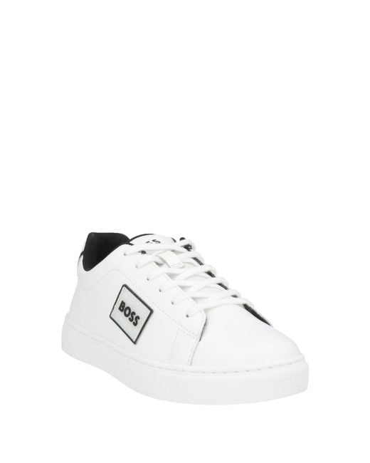 Boss White Sneakers Textile Fibers