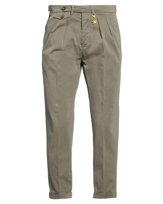 Manuel Ritz Gray Military Pants Cotton, Elastane for men