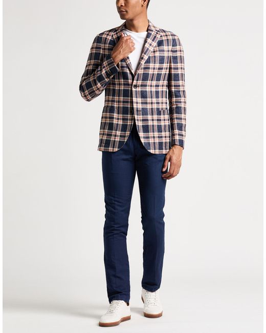 Montedoro Multicolor Blazer Hemp, Virgin Wool for men