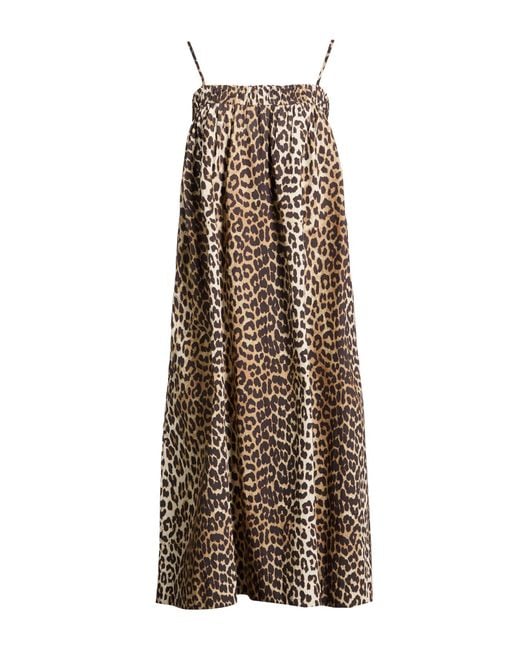 Ganni Natural Midi Dress Organic Cotton