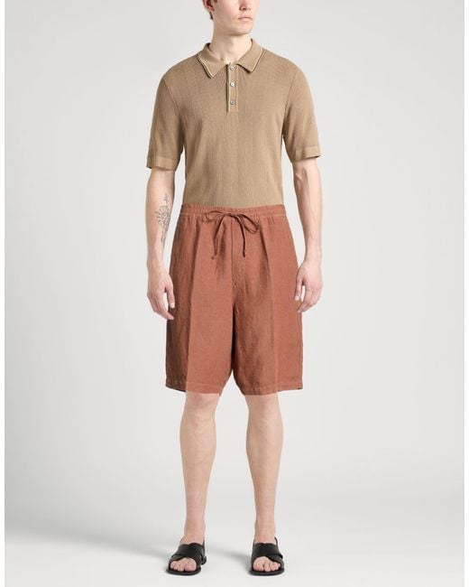 120% Lino Brown Shorts & Bermuda Shorts for men