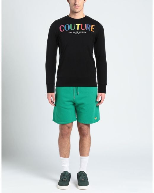 Versace Jeans Couture Black Sweatshirt Cotton, Elastane for men