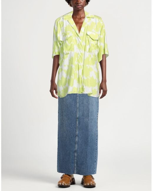 ARMANI EXCHANGE Yellow Shirt Viscose, Polyamide