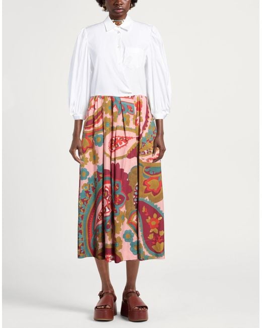 Sara Roka White Midi Dress Cotton, Polyamide, Elastane
