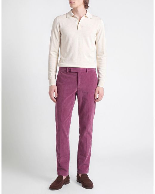 Lardini Purple Pants Cotton, Modal, Elastane for men
