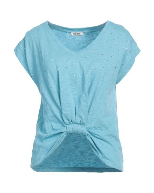 Salsa Jeans Blue T-Shirt Cotton, Modal