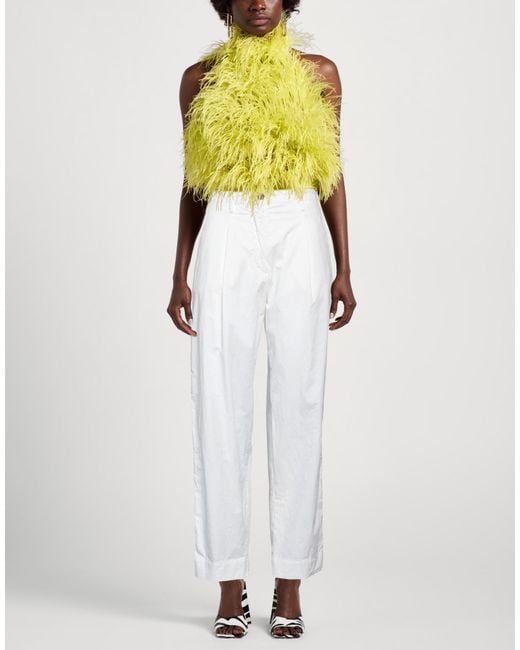 White Sand White Pants Cotton, Elastane