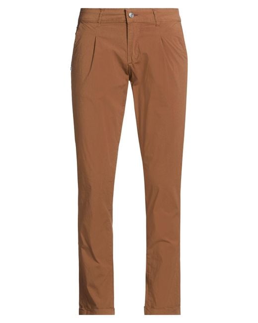 Daniele Alessandrini Brown Pants Cotton, Elastane for men