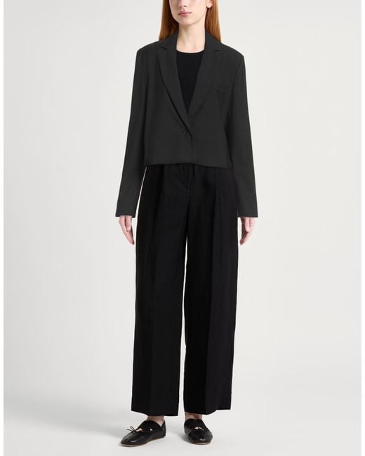 MAX&Co. Black Blazer Polyester, Virgin Wool, Elastane