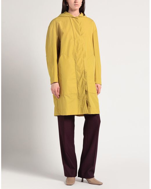 Hevò Yellow Overcoat & Trench Coat