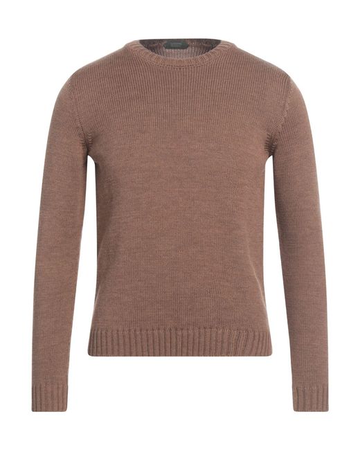 Zanone Brown Jumper for men