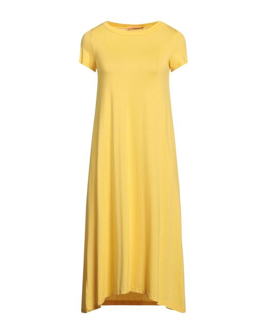 Rose' A Pois Yellow Midi Dress