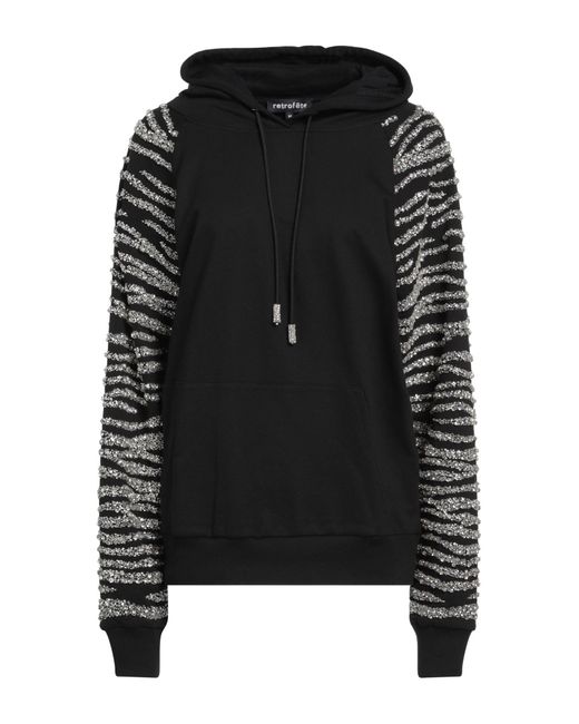 retroféte Black Sweatshirt Cotton