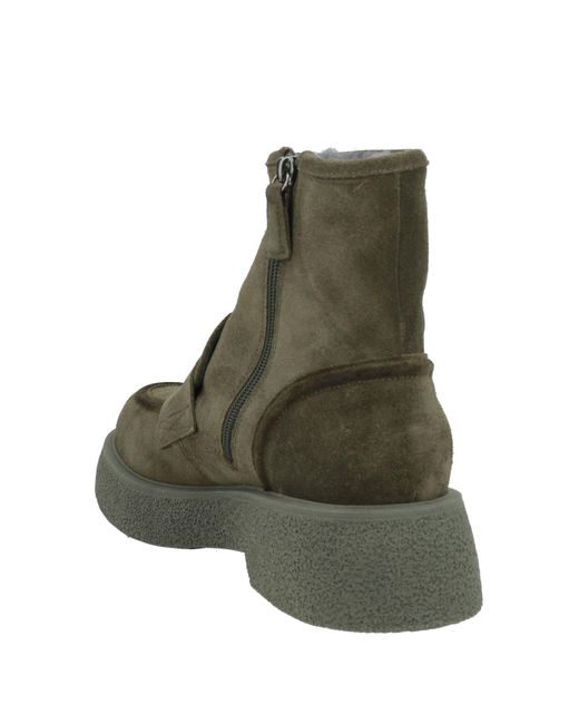 Loriblu Green Military Ankle Boots Leather
