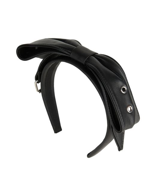 Moschino Black Hair Accessory Leather