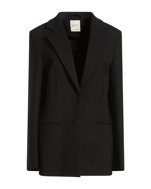 BITE STUDIOS Black Blazer Wool, Cupro