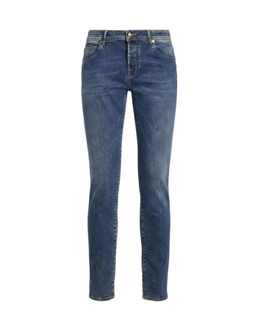 Jacob Cohen Blue Jeans Cotton, Elastomultiester, Elastane for men