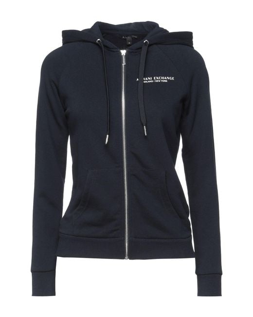 ARMANI EXCHANGE Blue Sweatshirt Cotton, Polyester, Elastane