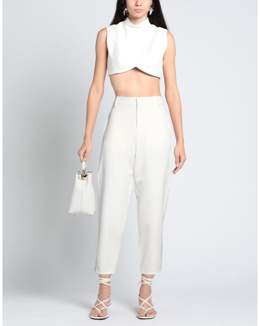 SOHO-T White Pants Polyester, Rayon, Elastane