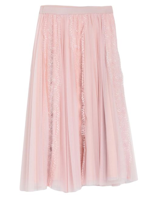 Soallure Tulle Midi Skirt in Light Pink (Pink) - Lyst