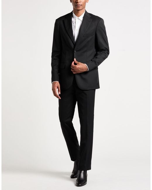 Just Cavalli Black Suit Wool, Polyester, Elastane for men