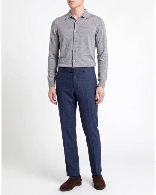 Boggi Blue Pants Wool for men