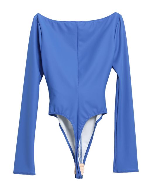 ALESSANDRO VIGILANTE Blue Bodysuit Polyester, Polyurethane, Elastane