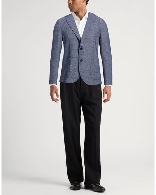 Circolo 1901 Blue Blazer Virgin Wool, Linen, Cotton, Polyamide, Elastane for men