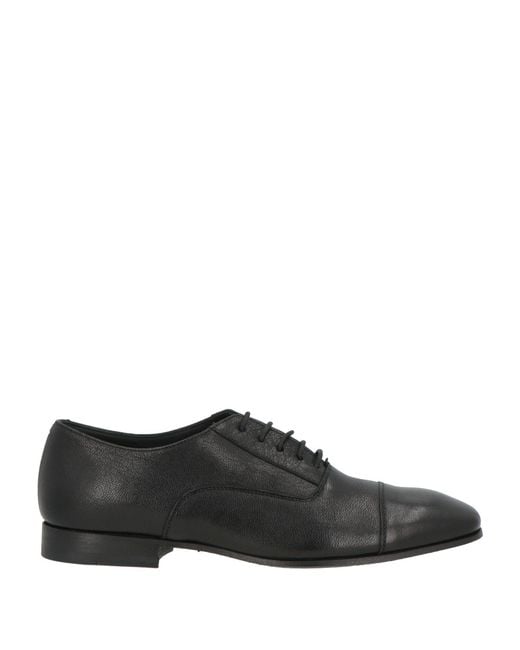 Pantanetti Black Lace-Up Shoes Leather