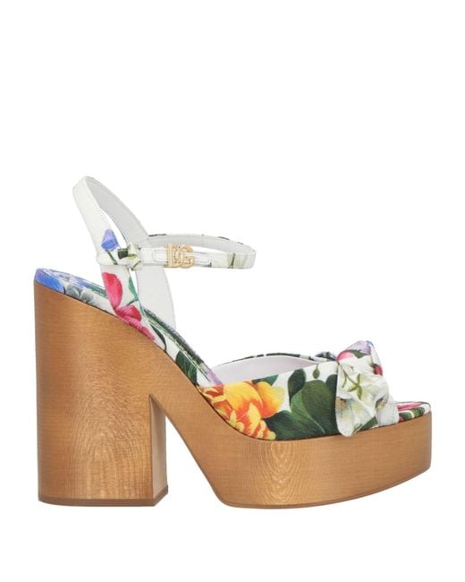 Dolce & Gabbana Orange Sandals Cotton, Viscose, Elastane, Polyamide