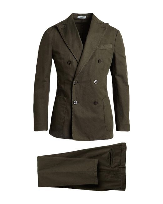 Boglioli Green Suit Cotton, Linen, Elastane for men