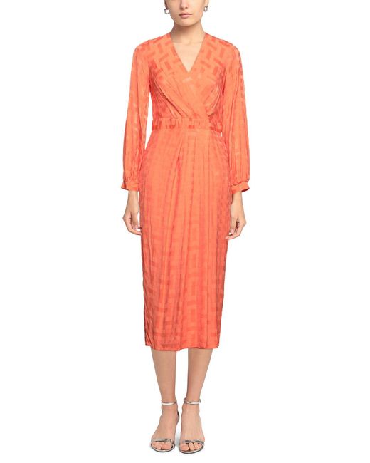 Closet Orange Midi Dress Viscose