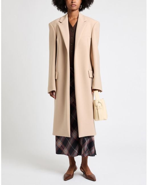 Sportmax Natural Coat Polyester, Virgin Wool, Elastane