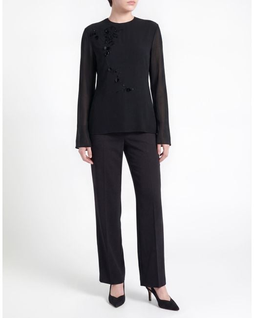 Alberta Ferretti Black Top Silk, Elastane