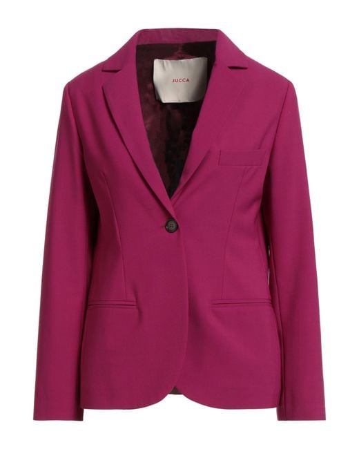 Jucca Purple Blazer Polyester, Virgin Wool, Elastane