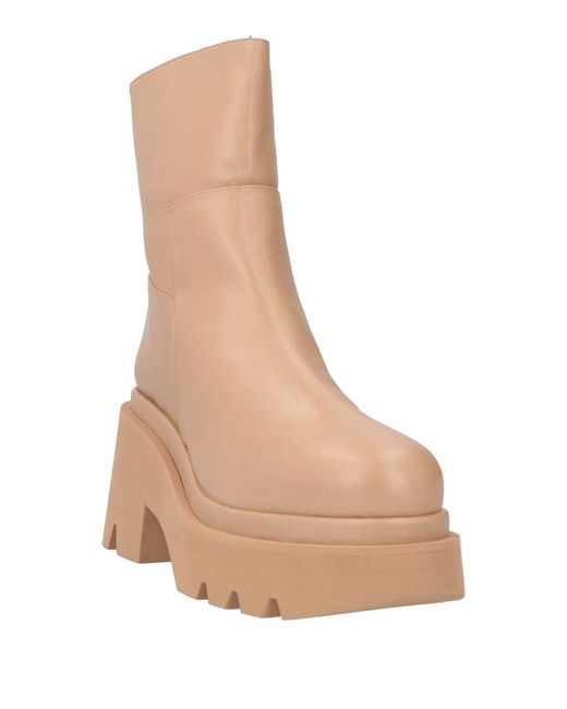 Paloma Barceló Natural Leonor Ankle Boots Leather