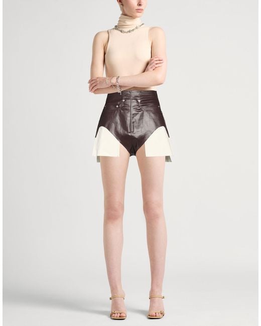Rick Owens Brown Denim Shorts