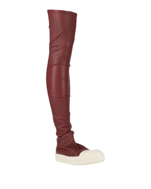 Rick Owens Red Sneakers Leather