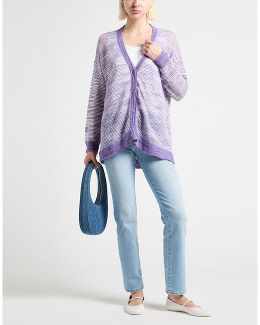 Suoli Purple Cardigan Linen, Polyester