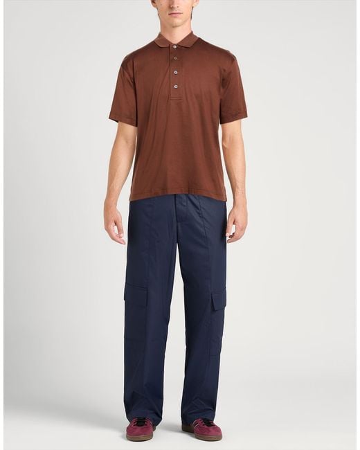 Alpha Studio Brown Polo Shirt Cotton for men