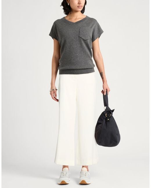 Marella White Art.365 Pants Polyester