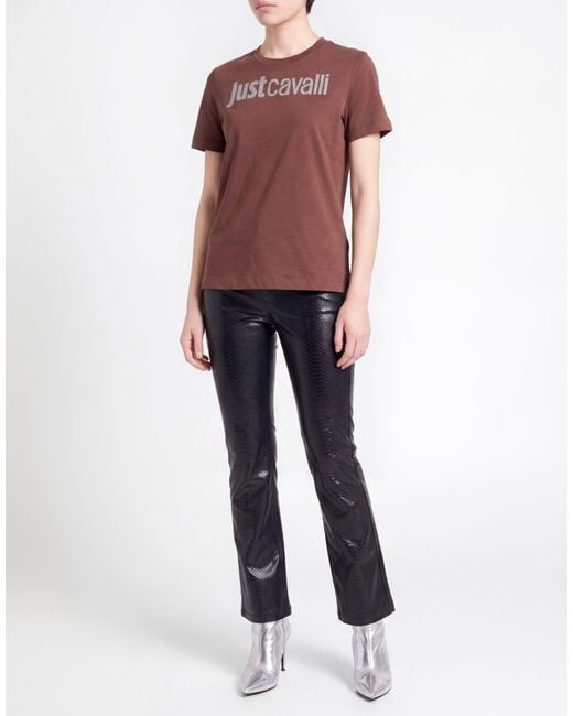 Just Cavalli Brown T-Shirt Cotton