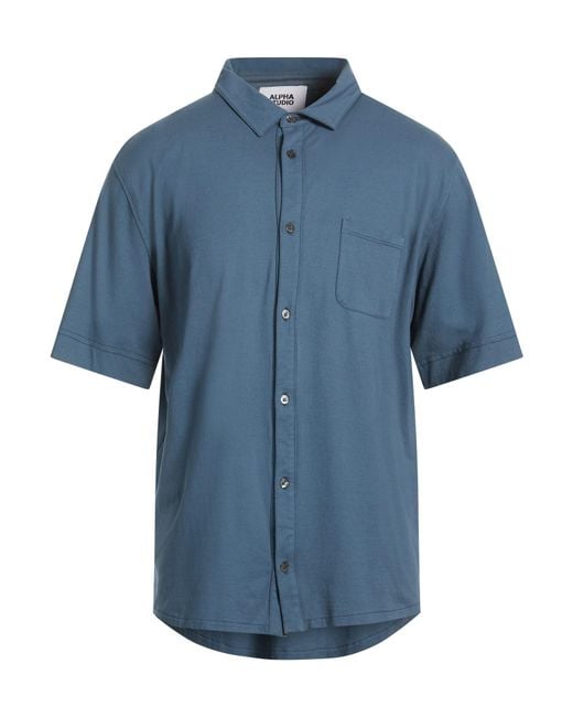 Alpha Studio Blue Shirts for men