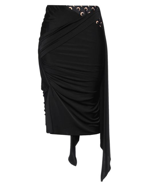 MARINE SERRE Black Midi Skirt